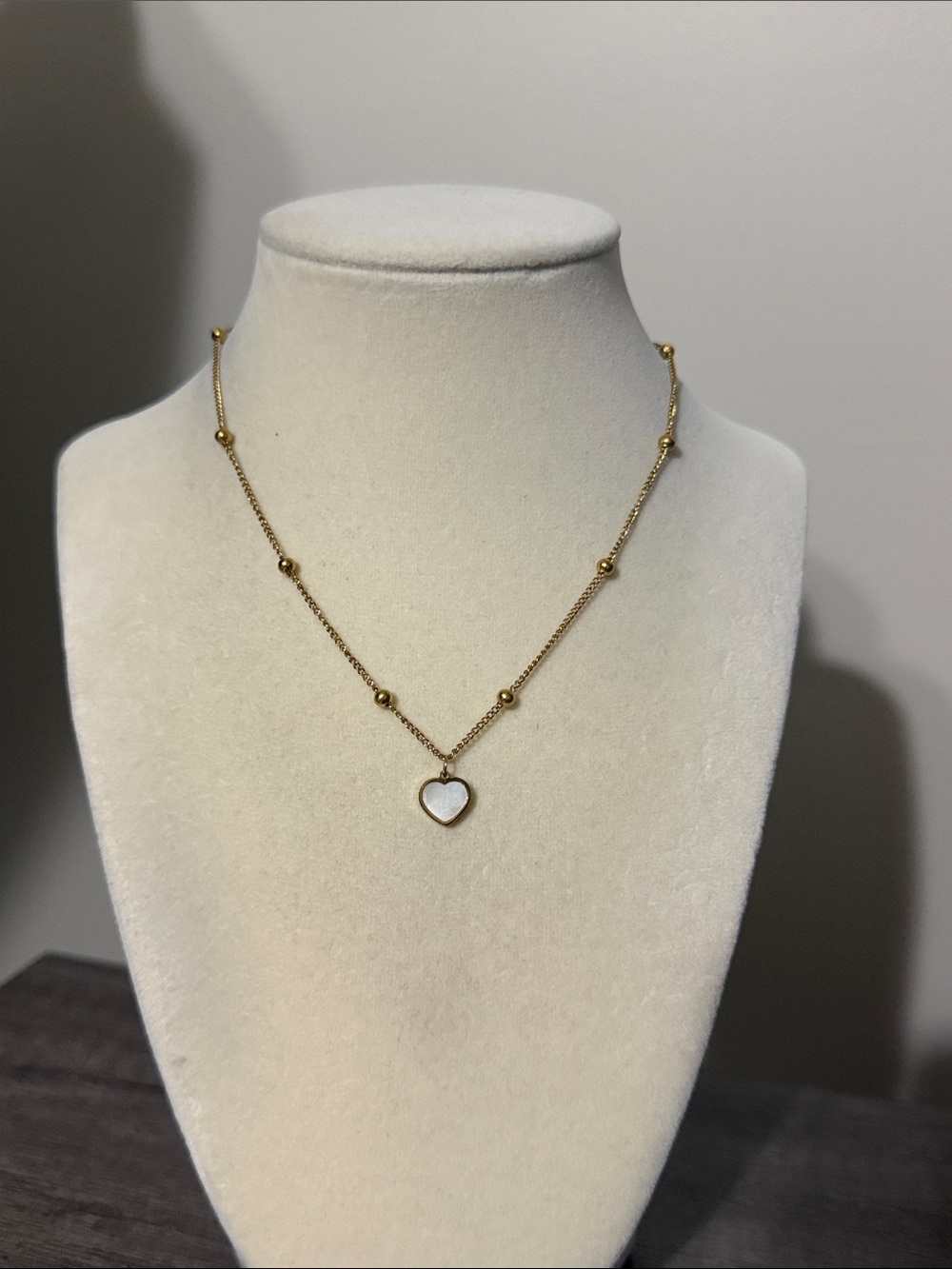 GP SS White & Gold Heart  Choker Necklace